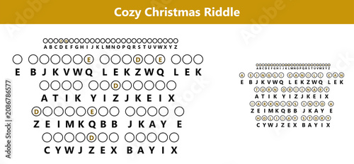 Canvas-taulu Christmas secret message decoder puzzle educational holiday brain teaser