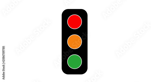 Foto Traffic Light with Red Orange Green Lights.