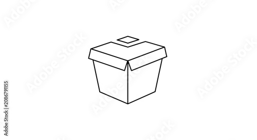 Obraz na plátně Simple closed cardboard box container.