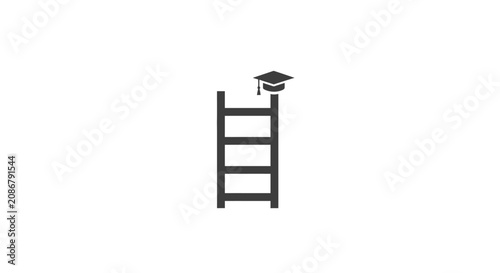 Foto Graduation cap on a ladder symbol.