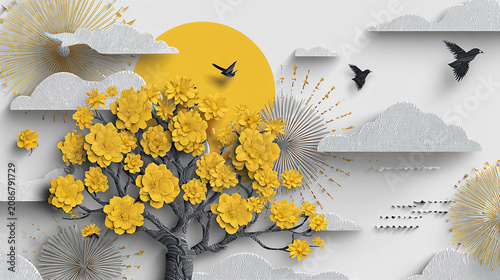 yellow flowers in white background 