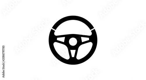 Tableau sur toile Steering Wheel Icon Black Simple Design.