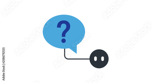 Fotografie Question Mark Symbol in Speech Bubble.