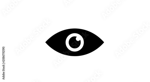 Принти на полотні Black eye with white iris symbol.