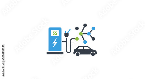 фотографія Electric car charging station point.