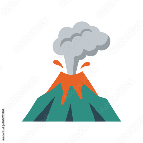 Obraz na płótnie Volcano Eruption Orange Smoke Cloud.
