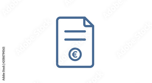 Foto Euro Currency Document Icon Symbol.