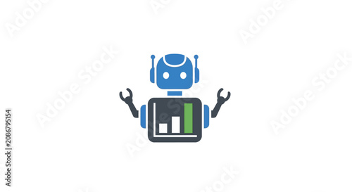 Photography Robot Holding Tablet Computer Device.