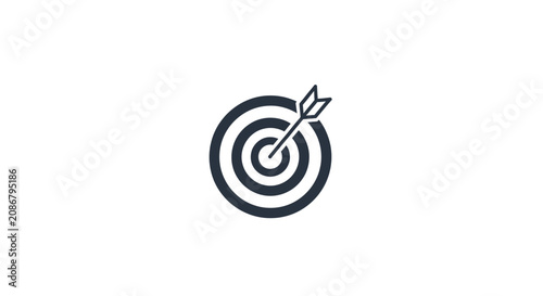 Fotografi Bullseye Target with Arrow Mark.