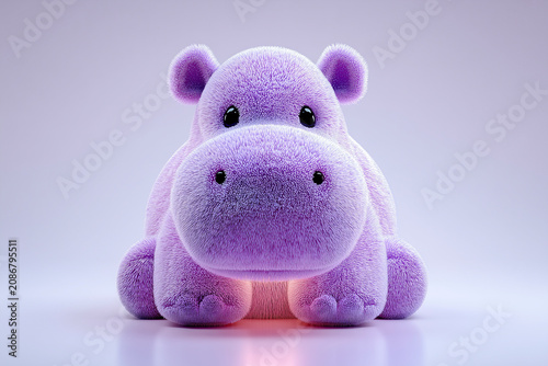 Baby hippopotamus toy with soft lighting