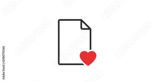 Tableau sur toile Document with a red heart.