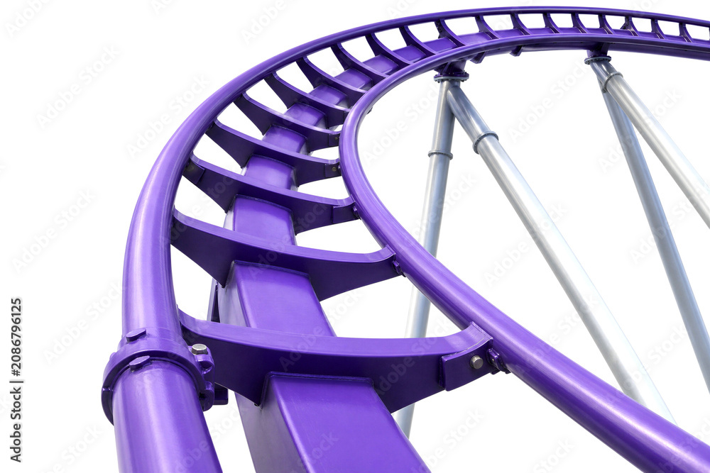 Obraz premium Vibrant Purple Rollercoaster Track Close-up