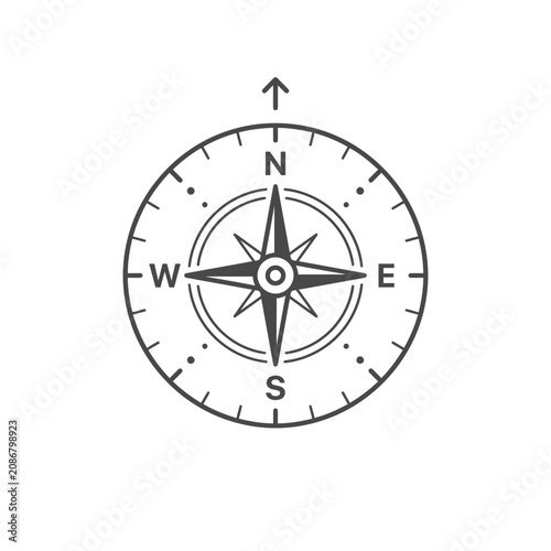 Tableau sur toile Navigational Compass Rose Icon Vector Illustration