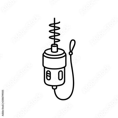 Electric motor with cord and spring.