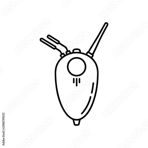 Black line art electronic device remote.
