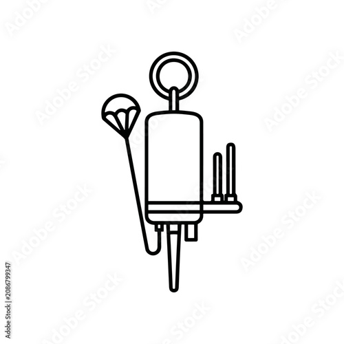 Simple line drawing of a lighter.