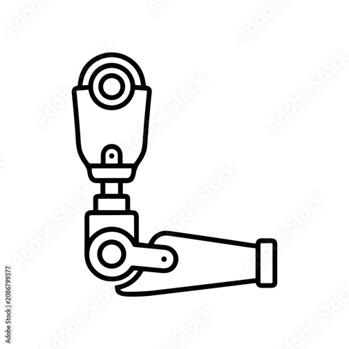 Robotic arm with mechanical joint.