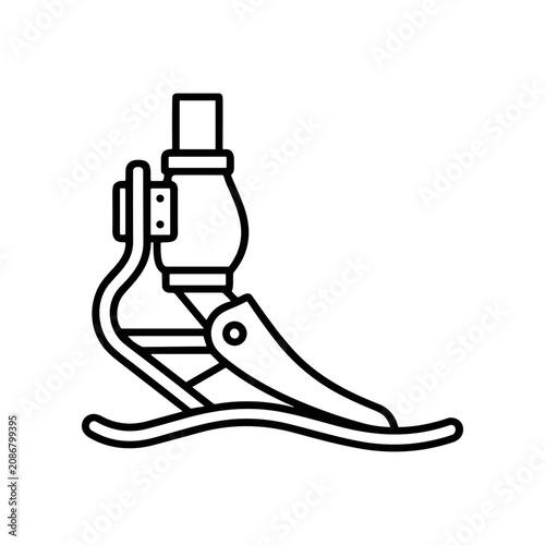Black and white ski boot clip.