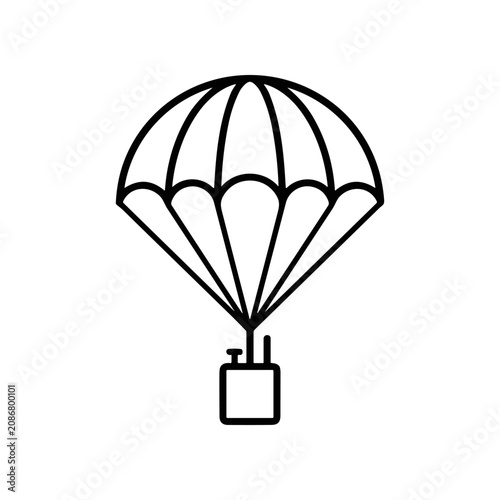 Foto Parachute with attached cargo container.