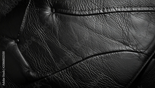 Luxury black leather surface with elegant folds and copy space 2