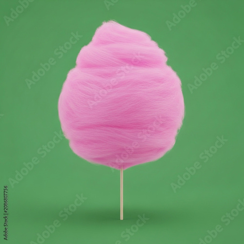 Pink cotton candy on stick
