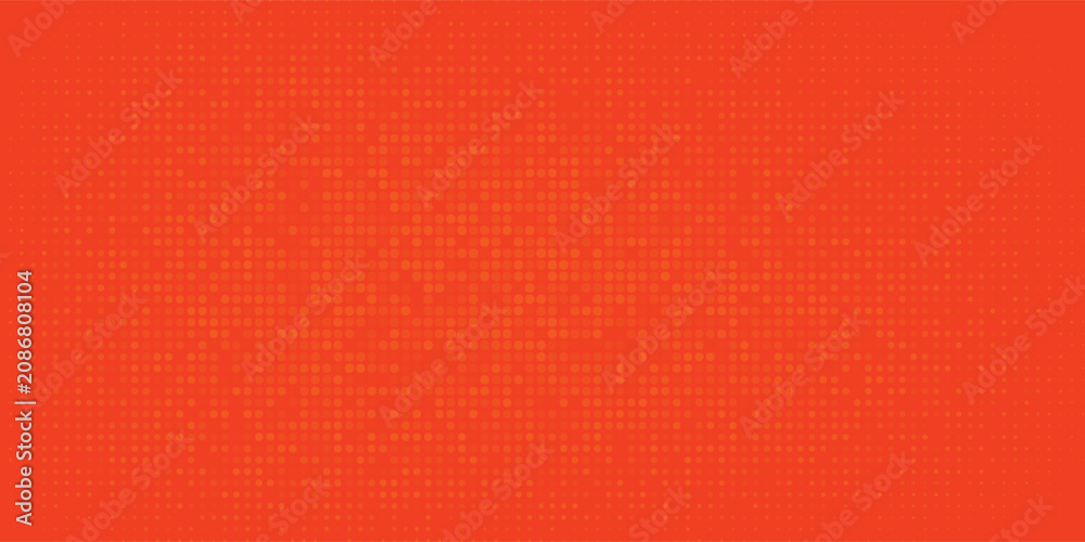 Fototapeta premium Abstract Bright Orange Halftone Dots Pattern Background