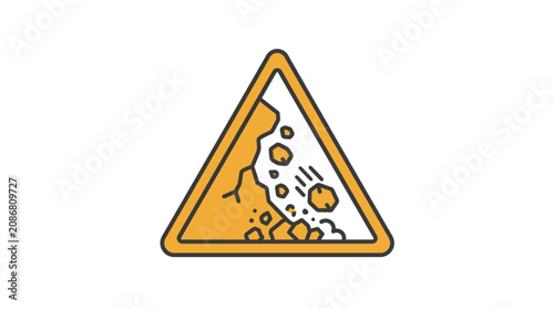Yellow Warning Sign with Bacteria and Viruses Illustration.