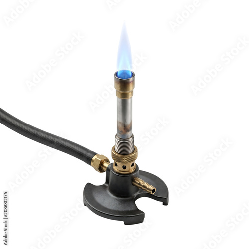 Laboratory Bunsen Burner Burning Steadily Isolated Transparent Background