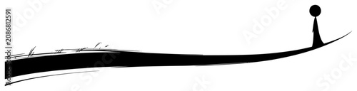 Foto Minimalist path horizon with human figure symbol conceptual vector illustration