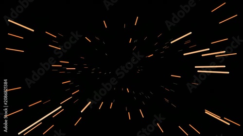 Abstract Light Streaks in Motion on Black Background