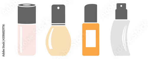 Foto Disposable perfume bottle icon collection isolated on a white background for cosmetic and beauty themes