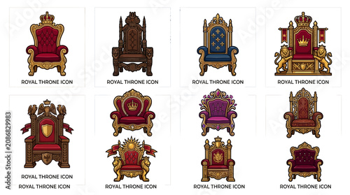 Photography Collection of ornate royal thrones.