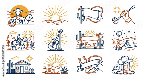 Foto Western Cowboy and Frontier Life Illustrations Collection.