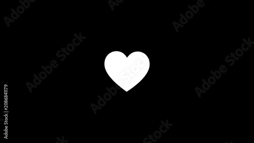 Give love popup animation white love on black background