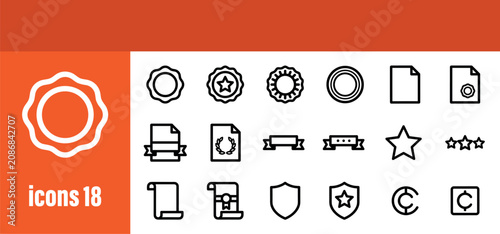 Bild auf Leinwand Award line icons set