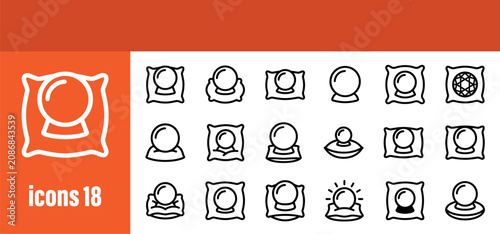 Fotografie Collection of Crystal line icons