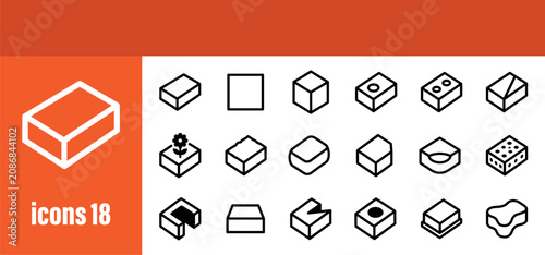 Canvas-taulu Foam Products and Material Line Icons Set