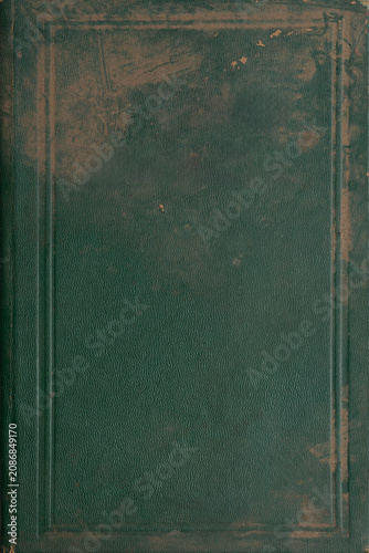 dirty old green leather book cover texture
