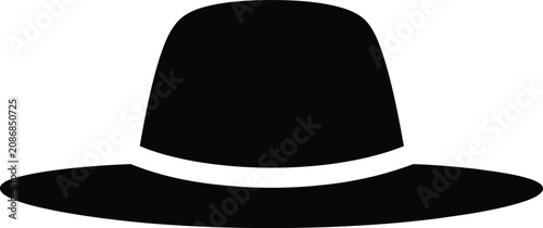 Photography Silhouette vector illustration of a classic wide brim hat design