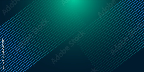 Tableau sur toile Digital technology speed connect blue green background, cyber nano information,
