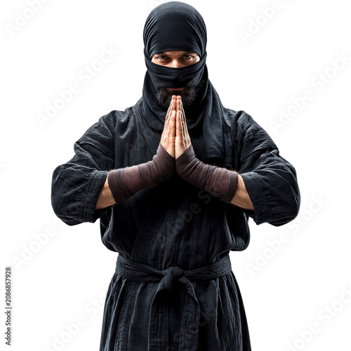 Mysterious Ninja in Traditional Garb Pose