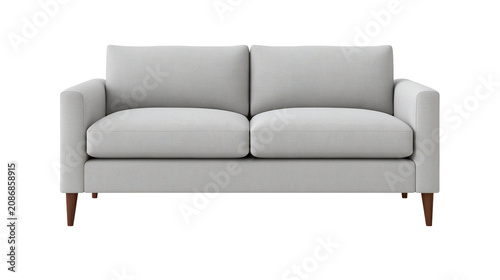 Tableau sur toile Modern light gray fabric sofa with wooden legs