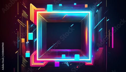 the glitch effect with a square frame