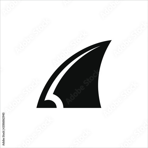 Black Shark Fin Silhouette Icon, Vector Illustration