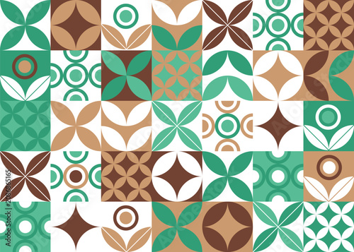 Abstract Shapes Pattern Background Colorful with 3 Shades of Color