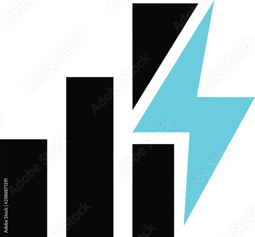 Energy efficiency business growth chart icon