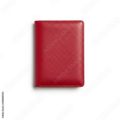  Red Textured Rectangular Wallet with Stitched Edg