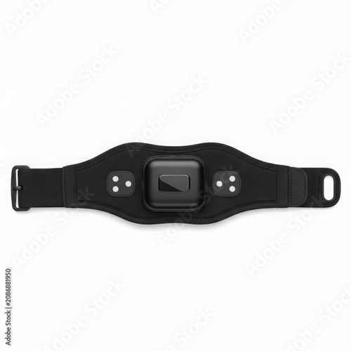 Black Fitness Tracker Band on White Background