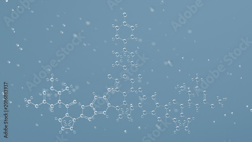 Fotografie pibrentasvir molecular structure, 3d model molecule, antiviral drug structural c