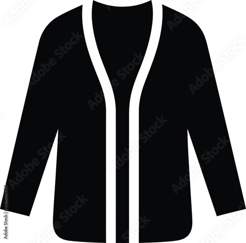 Silhouette vector cardigan style garment for modern minimal fashion design